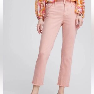 NWT Chico's Flame Scarlet so slimming girlfriend crop with fray